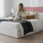 Anycozy Pink Quilted Velvet Headboard Cover 150x70cm Soft Plush Bed Protector