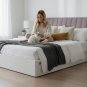 Anycozy Light Gray Quilted Velvet Headboard Cover 100x70cm Soft Plush Bed Protector