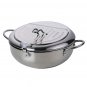 Anygleam Stainless Steel Frying Pan with Thermometer Tempura Fryer Kitchen Tool
