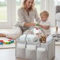 Anysort Light Grey Diaper Bag Organizer Multifunctional Large Nursery Storage Caddy