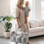 Anysort Light Grey Diaper Bag Organizer Multifunctional Large Nursery Storage Caddy