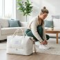 Anysort Beige Mommy Diaper Bag Waterproof Tote for Travel, Gym, Yoga, Large Capacity