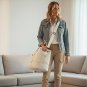 Anysort Beige Mommy Diaper Bag Waterproof Tote for Travel, Gym, Yoga, Large Capacity