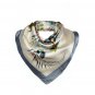 Anyyou Women’s Grey Beige Floral Silk Scarf Square Shawl for Spring, Summer & Fall