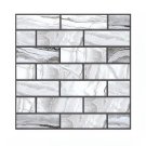 ANYHOUZ 10pcs Self Adhesive Vinyl Wall Tile Grey Marble Waterproof