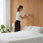 ANYHOUZ 10pcs Wood Look Vinyl Floor Tiles Self Adhesive Waterproof