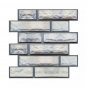 ANYHOUZ 10pcs Vinyl Wall Tile Stone Layered Pattern Waterproof