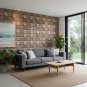 ANYHOUZ 10pcs Vinyl Wall Tile Brown Floral Sun Pattern Waterproof