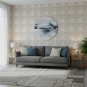 ANYHOUZ 10pcs Vinyl Floor Tile Off White Smudge Pattern Waterproof