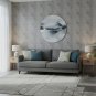 ANYHOUZ 10pcs Vinyl Floor Tile Dark Grey Crack Pattern Waterproof