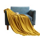 Anycozy Yellow Knitted Waffle Throw Blanket Tassel 130x230cm Anycozy Yellow Knitted Waffle Throw Blanket Tassel 130x230cm