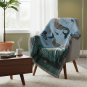 Anycozy Blue Faux Cashmere Throw Blanket Mermaid Pattern Tassel Sofa Cover 130x160cm