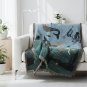 Anycozy Blue Faux Cashmere Throw Blanket Mermaid Pattern Tassel Sofa Cover 130x160cm