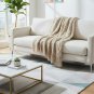 Anycozy Faux Cashmere Sofa Throw Blanket 130x230cm â Beige Plaid with Tassels