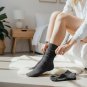 Anyfootwear 5 Pairs Gray Retro Knitted Cotton Socks for Women & Girls, Size 36-43
