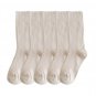 Anyfootwear 5 Pairs Beige Retro Knitted Cotton Socks for Women & Girls, Size 36-43