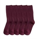 Anyfootwear 5 Pairs Purple Retro Knitted Cotton Socks for Women & Girls, Size 36-43