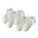 Anyfootwear 5 Pairs Women’s Cartoon Animal Socks, White, Size 35-40