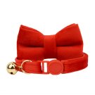 ANYWAGS Cat Collar Red Bow with Bell, Safety Buckle & Durable Strap, Small