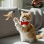 ANYWAGS Cat Collar Red Bow with Bell, Safety Buckle & Durable Strap, Small