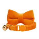 ANYWAGS Cat Collar Orange Bow with Bell, Safety Buckle & Durable Strap, Small