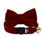 ANYWAGS Cat Collar Cherry Red Bow with Bell, Safety Buckle & Durable Strap, Small