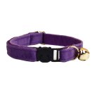ANYWAGS Cat Collar Dark Purple Bow with Bell, Safety Buckle & Durable Strap, Large