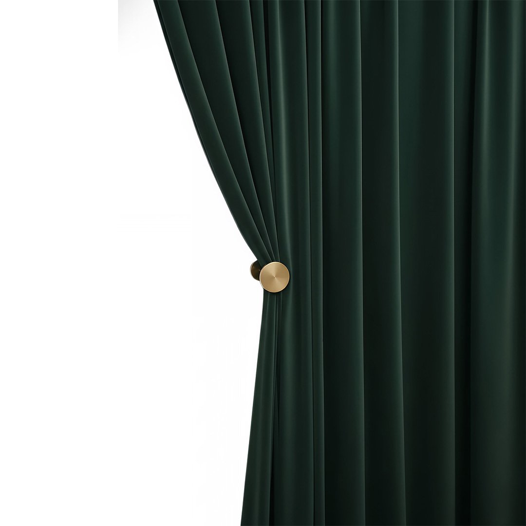 Anydrape 100cm Green Velvet Blackout Curtains for Living Room & Bedroom