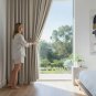 Anydrape 300cm Beige Velvet Blackout Curtains for Living Room & Bedroom