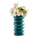 ANYDECO Flower Vase Blue Medium Nordic Plastic Spiral Pot Home Decor ANYDECO Flower Vase Blue Medium Nordic Plastic Spiral Pot Home Decor