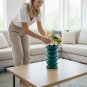 ANYDECO Flower Vase Blue Medium Nordic Plastic Spiral Pot Home Decor