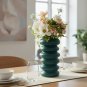 ANYDECO Flower Vase Blue Medium Nordic Plastic Spiral Pot Home Decor
