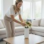 ANYDECO Flower Vase White Large Ribbed Nordic Style Pot Living Room Decor