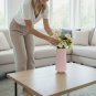 ANYDECO Flower Vase Pink Large Ribbed Nordic Style Pot Living Room Decor