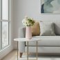 ANYDECO Flower Vase Pink Large Ribbed Nordic Style Pot Living Room Decor
