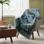 Anycozy Blue Faux Cashmere Throw Blanket, Mermaid Pattern, 160x260cm