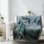 Anycozy Blue Faux Cashmere Throw Blanket, Mermaid Pattern, 160x260cm