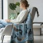 Anycozy Blue Faux Cashmere Throw Blanket, Mermaid Pattern, 160x260cm