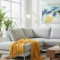 Anycozy Yellow Throw Blanket Knit Plaid Sofa Cover with Tassels 130x180cm