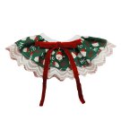 ANYWAGS Pet Collar Green Santa Hat Christmas Lace Silk Ribbon Scarf Dog Cats Holiday Accessories