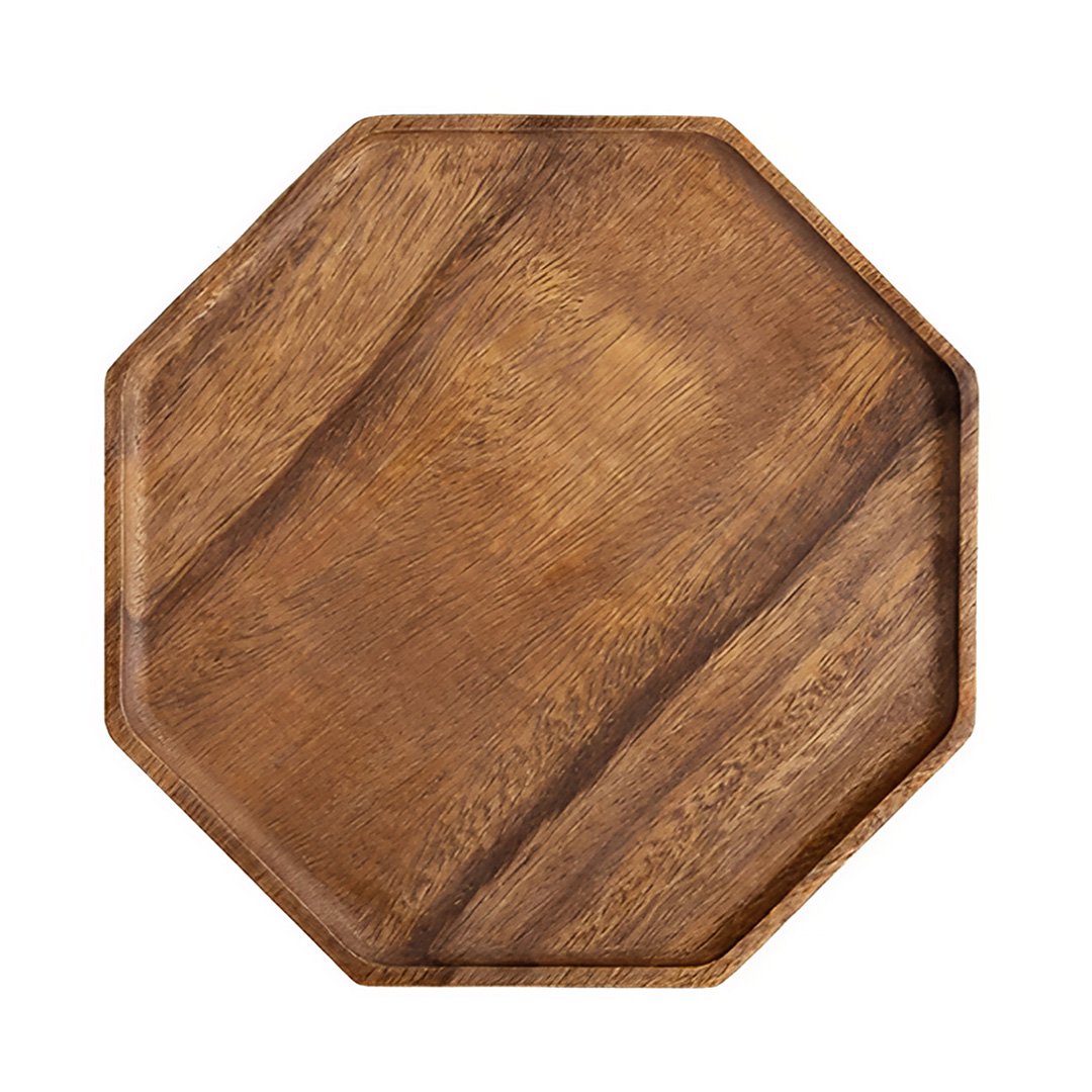 Anygleam Acacia Wood Oval Serving Tray, Natural Diagonal Plate Tableware