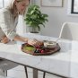 Anygleam Acacia Wood Oval Serving Tray, Natural Diagonal Plate Tableware