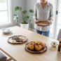 Anygleam Acacia Wood Oval Serving Tray, Natural Diagonal Plate Tableware