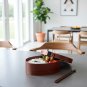 Anygleam Brown Wooden Bento Lunch Box Food Kitchen Tableware