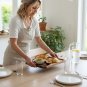 Anygleam Acacia Wood Square Serving Tray, Natural Diagonal Plate Tableware