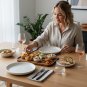 Anygleam Acacia Wood Square Serving Tray, Natural Diagonal Plate Tableware