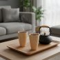 Anygleam Light Brown Wooden Tea Japanese Cups Kitchen Tools Accessories