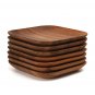 Anygleam Brown 2pcs Square Wooden Plate Serving Tray Food Kitchen Tableware