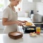 Anygleam Brown 2pcs Square Wooden Plate Serving Tray Food Kitchen Tableware
