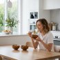 Anygleam Brown 4pcs Wooden Bowls Food Kitchen Tableware